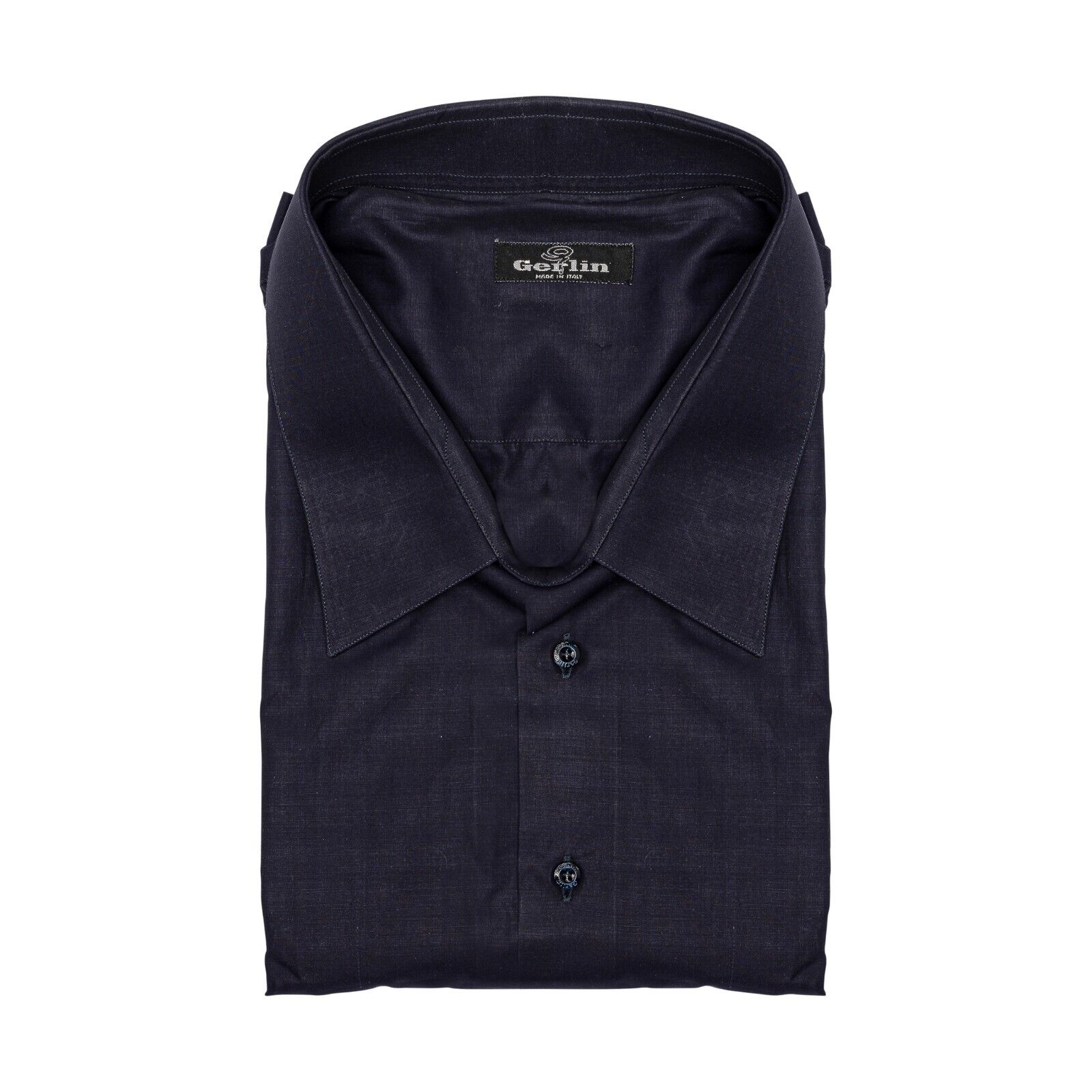 690$ LUXURY GERLIN Shirt Short Sleeve Blue Cotton 19.5 - 49  /  7E BIJAN