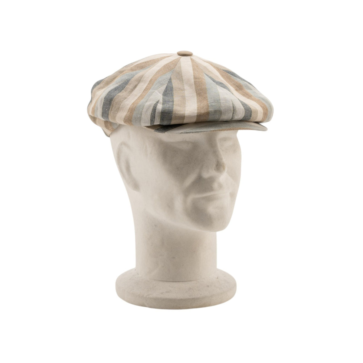 $250 BORSALINO Cesare Hat Beige Gray Linen + Suede Handmade in Italy Sz M