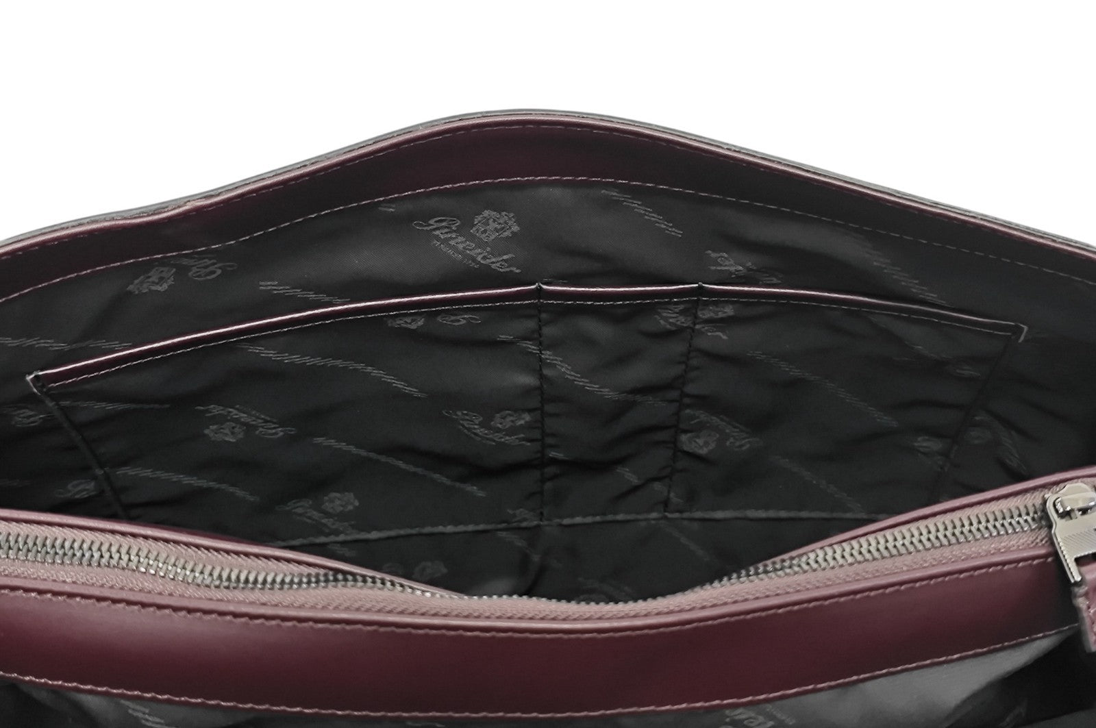 1240$ PINEIDER FIRENZE "Metro Smooth" Calf Briefcase Work Doctor Bag Burgundy