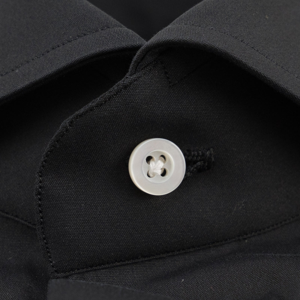 730$ ISAIA NAPOLI "Comfort Project" Black Hand-Sewn Dress Shirt Stretch Cotton