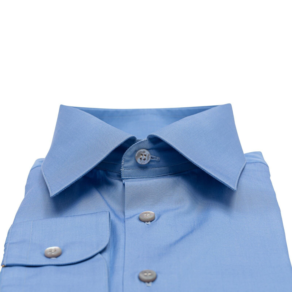 690$ ITALIAN LUXURY GERLIN Shirt Sky Blue Fine Cotton 1AP ZILLI