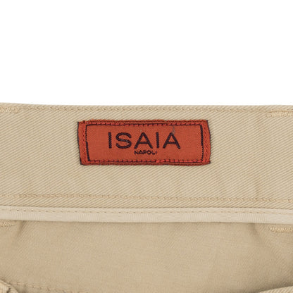 725$ ISAIA NAPOLI Beige 5 Pocket Denim Pant Cotton Slim Fit 32 US / 48 EU