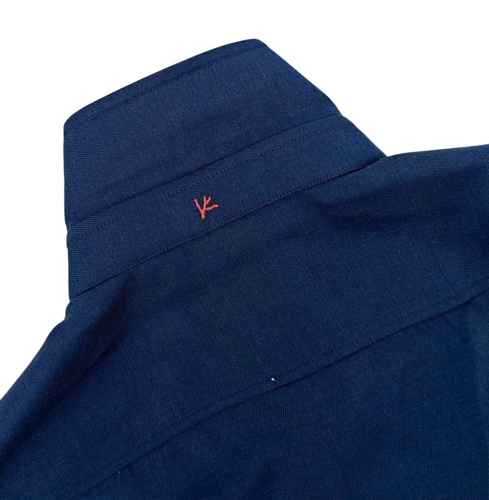 $1850 ISAIA NAPOLI Blue Hand-Sewn Overshirt Jacket Wool - Cashmere  Size XL