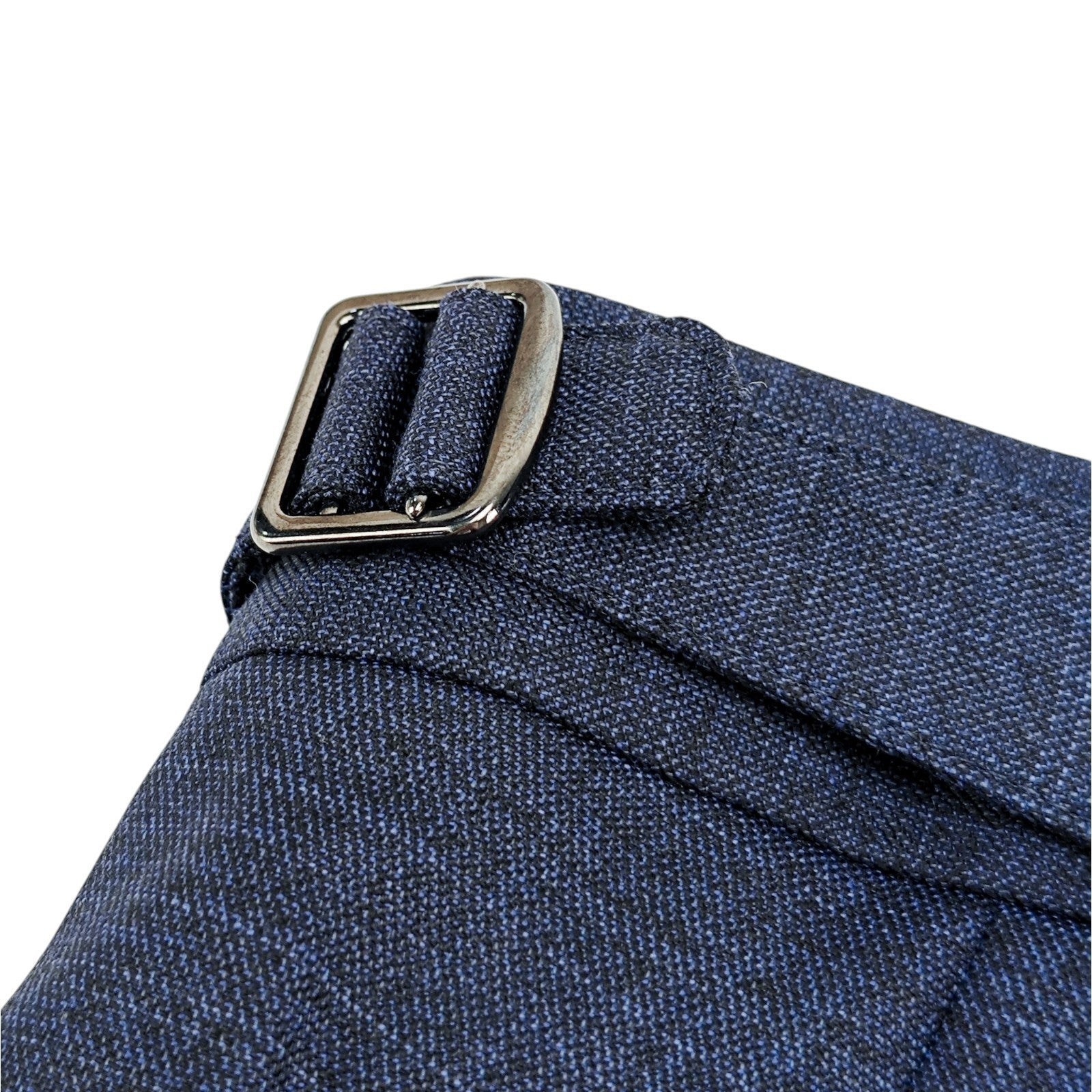 1550$ ISAIA Hand-Sewn Tapered Dress Pant Fine Wool Blue 32 US / 48 EU 8R