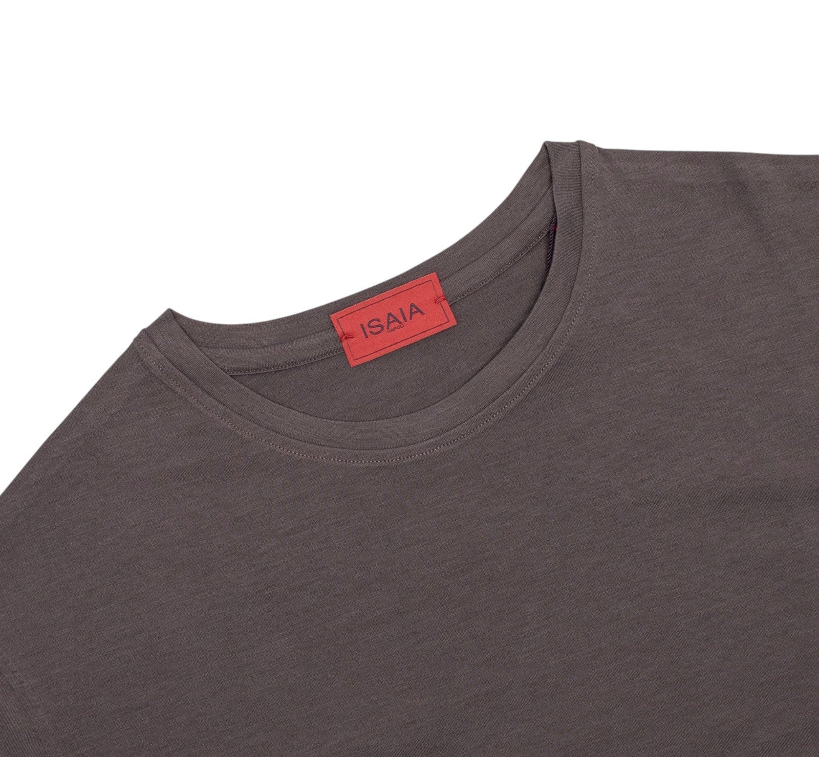 750$ ISAIA NAPOLI Plum Handmade T-shirt Jersey Cotton Silk Made in Italy