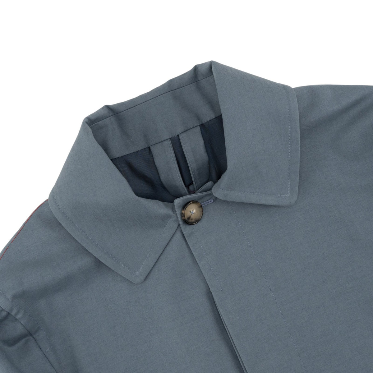 $3995 ISAIA NAPOLI Slate Blue Trench Coat Hand-Sewn Cotton 38 US / 48 EU