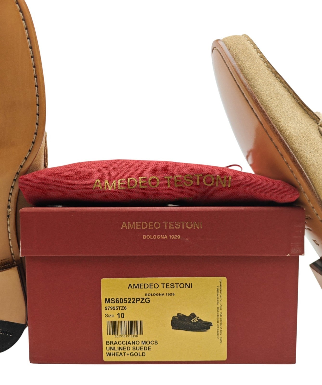 1200$ TESTONI "Bracciano" Unlined Loafer Suede Calf Wheat 10 UK / 11 US / 44 IT