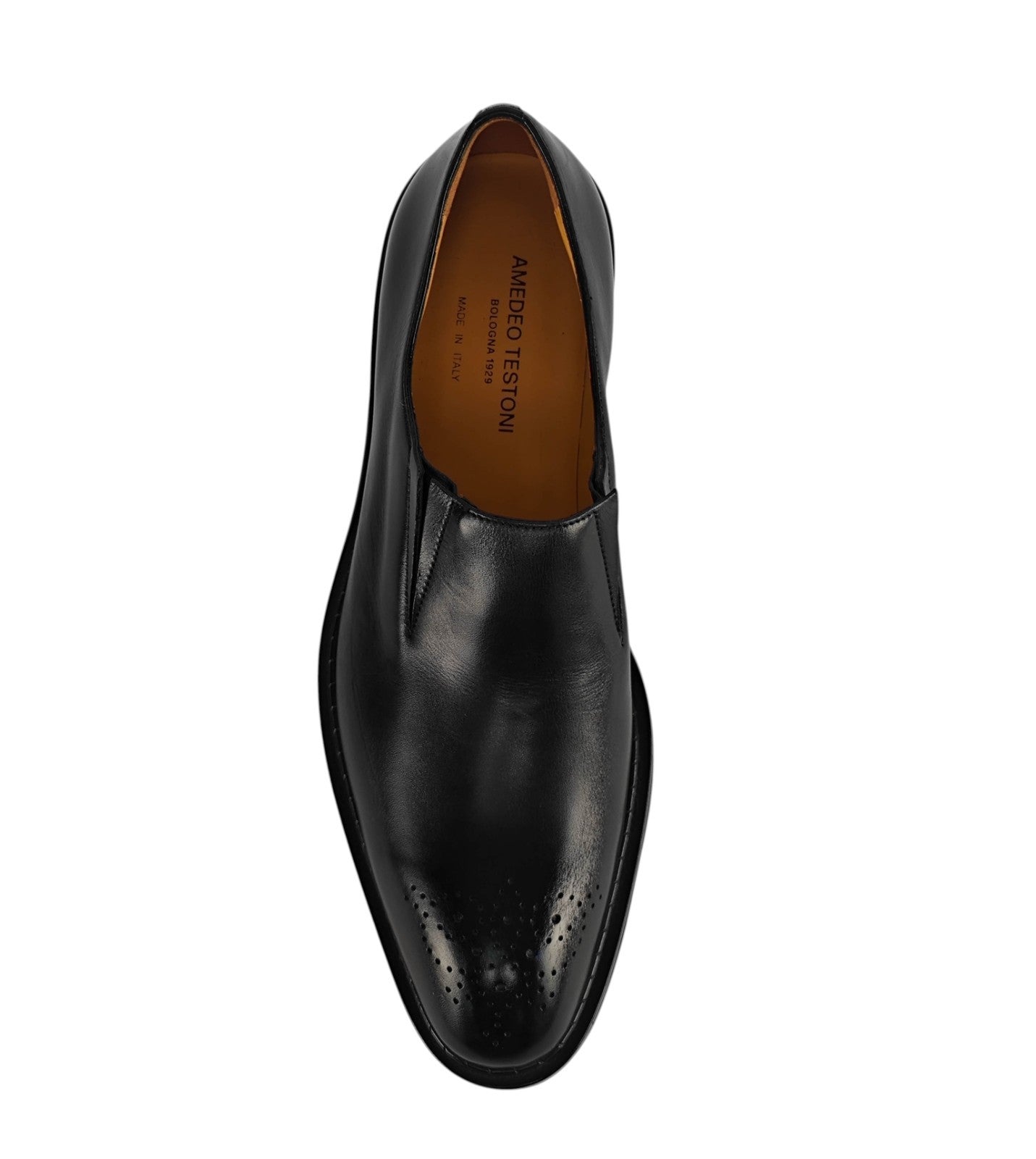 1400$ TESTONI "Venezia" Slip On Shoes Calf Black Goodyear Welted 8 UK 9 US 42 IT