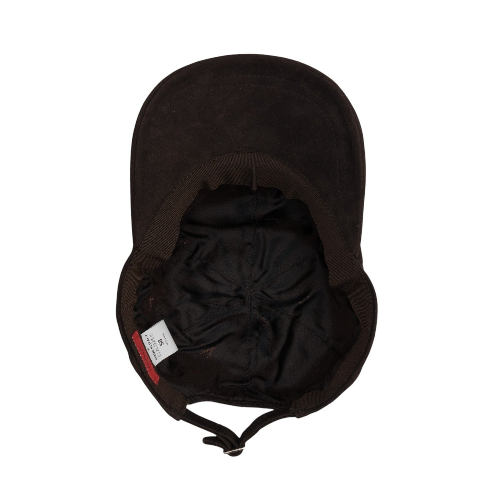 650$ ISAIA NAPOLI Dark Brown 100% Suede Leather 6-Panel Baseball Cap - Size 58