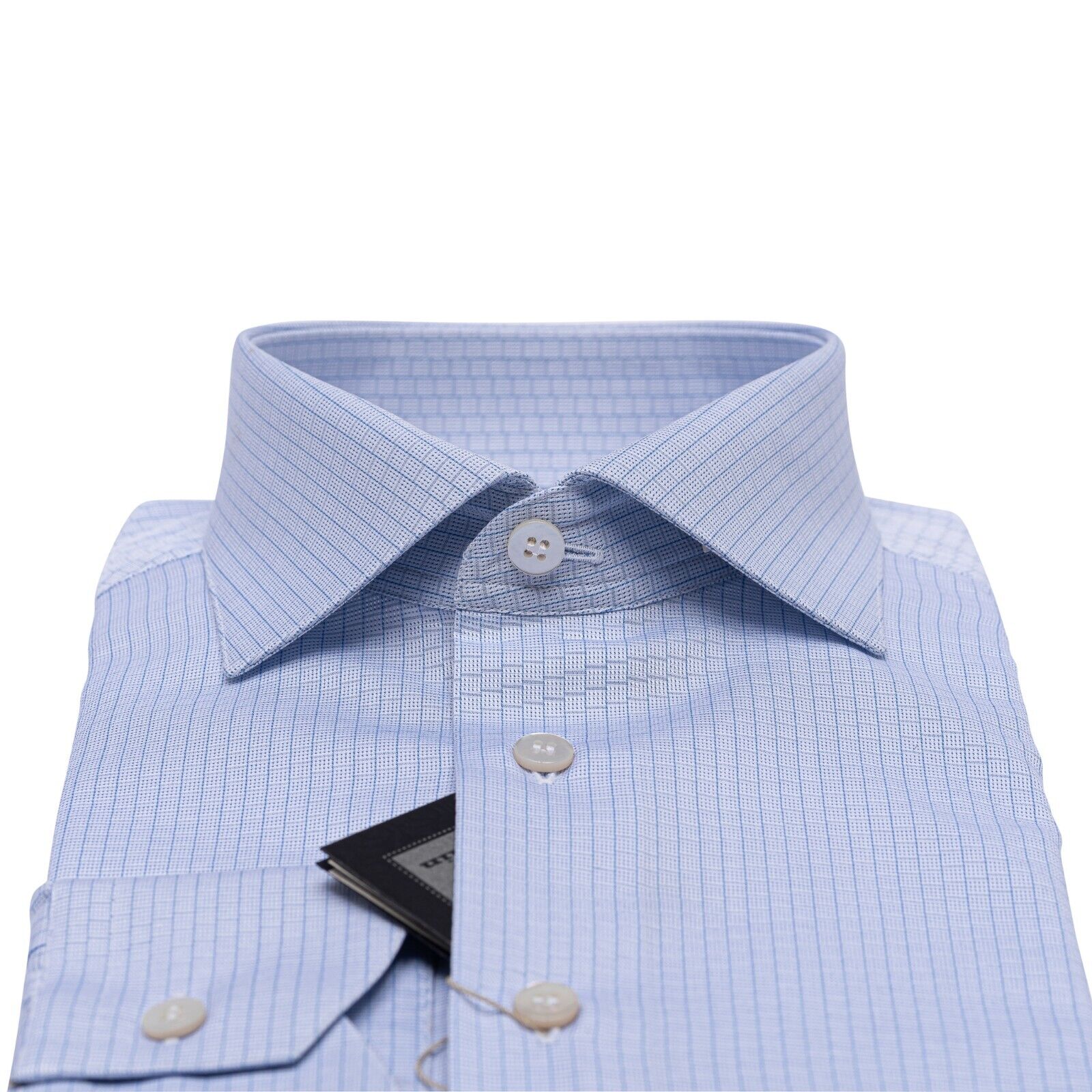 690$ LUXURY GERLIN Shirt Light Blue ALUMO Jacquard Cotton 4N ZILLI