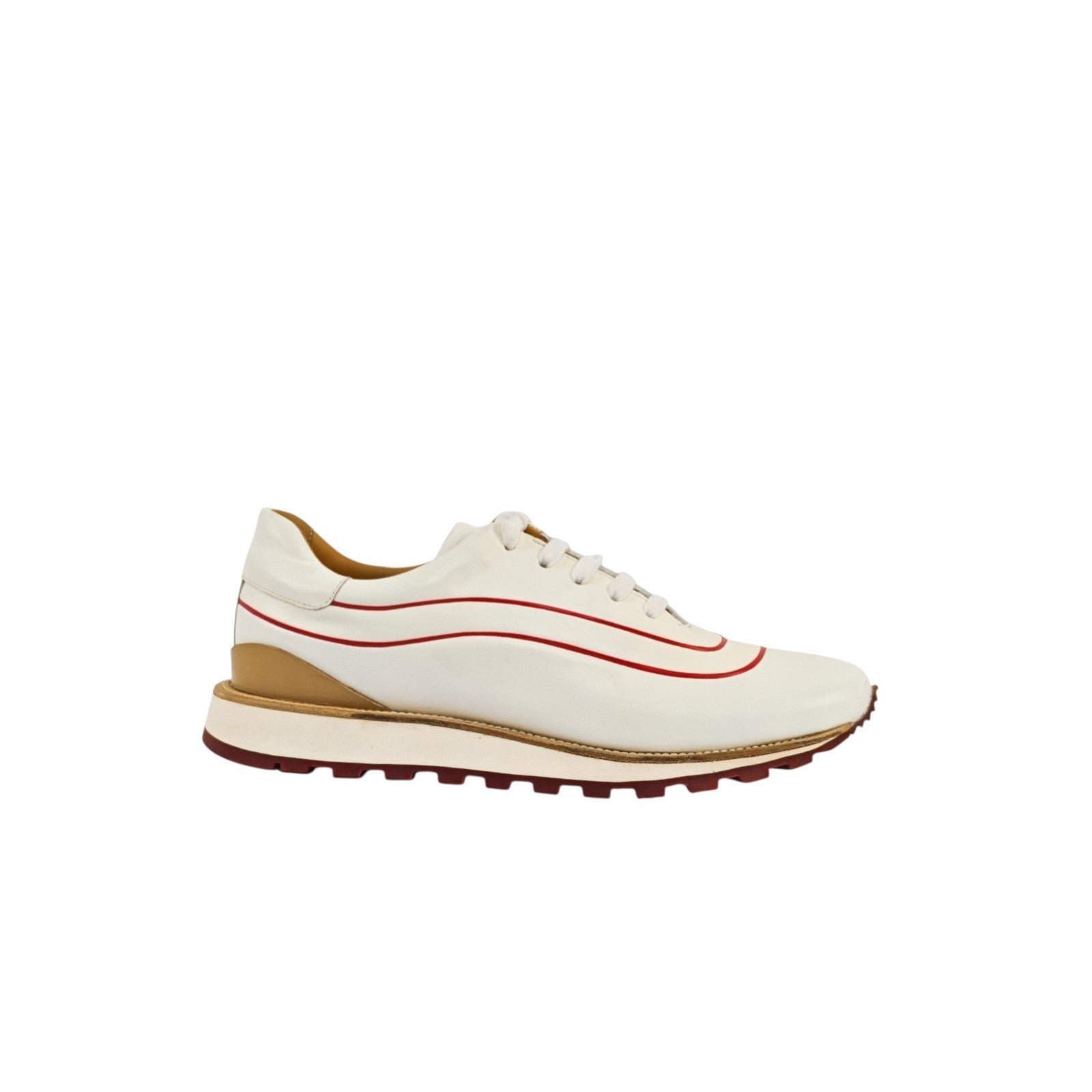 1100$ TESTONI "Moena" Piuma Sneaker Shoes White Calf 8 UK  / 9 US / 42 IT