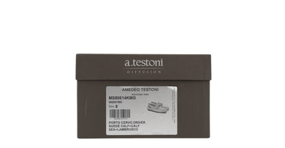 1200$ TESTONI Driver Loafer Shoes Suede Lambrusco 8 UK / 9 US / 42 IT