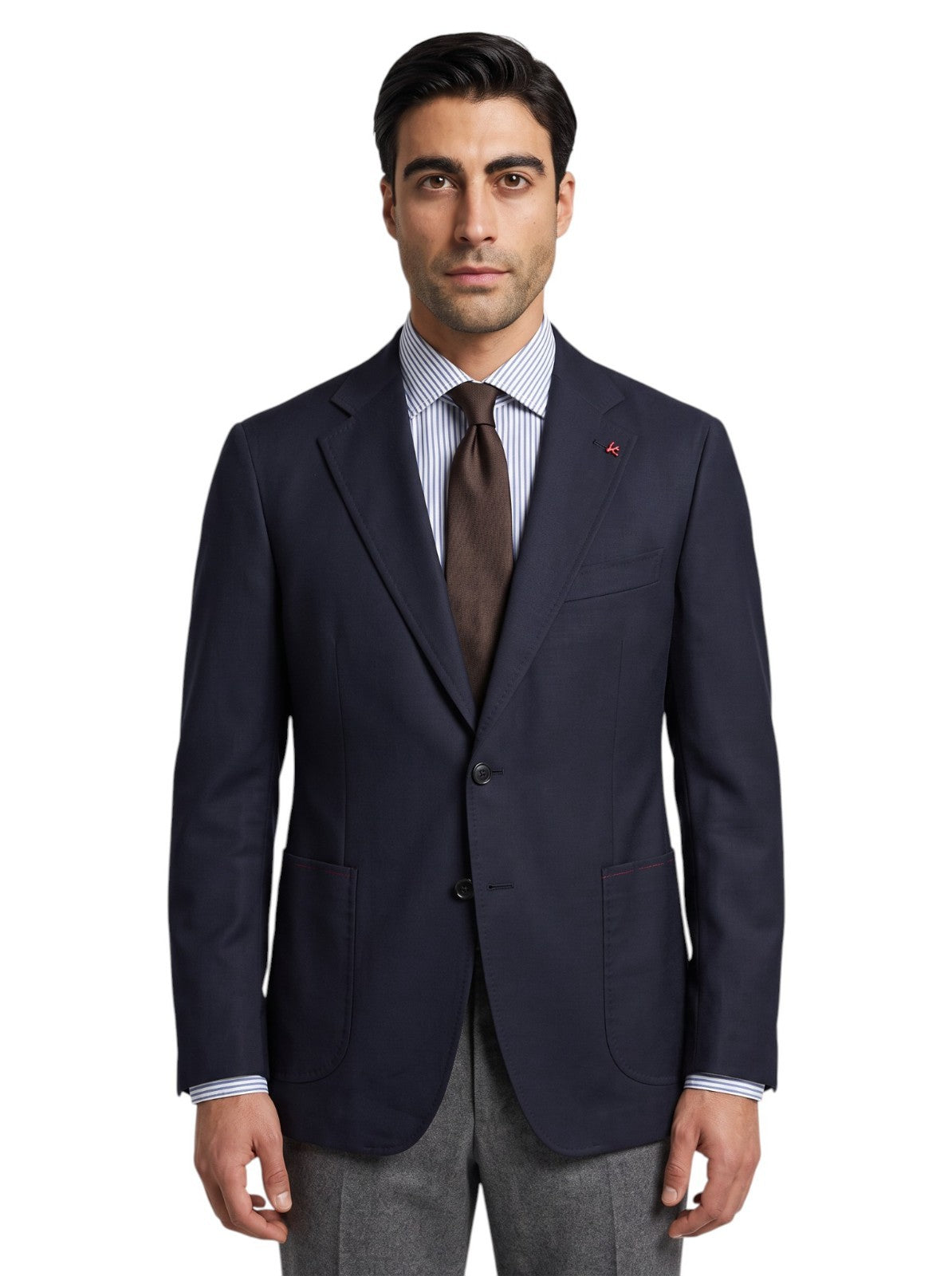 $5725 ISAIA "Capri" Blue Midnight Sport Coat Fine Wool 4 Season 42 US / 52 EU 8R
