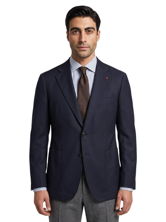 $5725 ISAIA "Capri" Blue Midnight Sport Coat Fine Wool 4 Season 42 US / 52 EU 8R