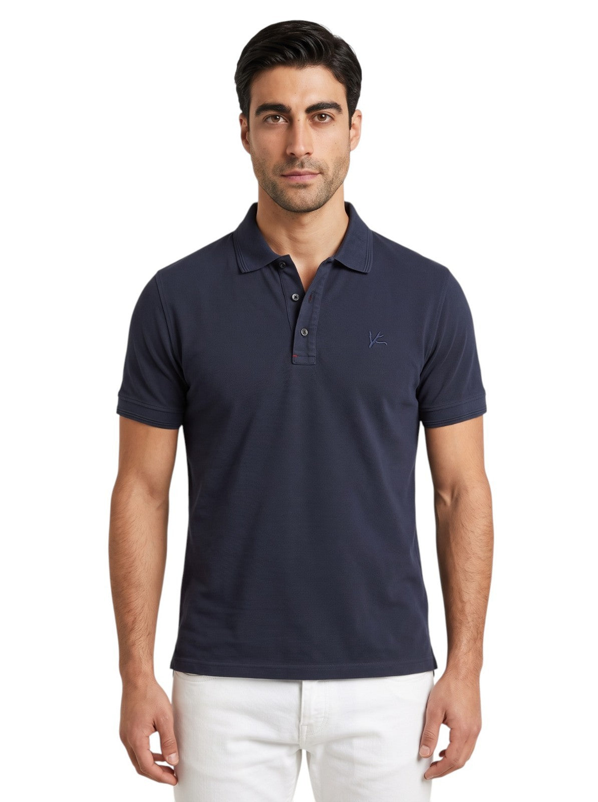 575$ ISAIA NAPOLI Blue Navy Polo Short Sleeve Cotton Size XL - Made in Italy