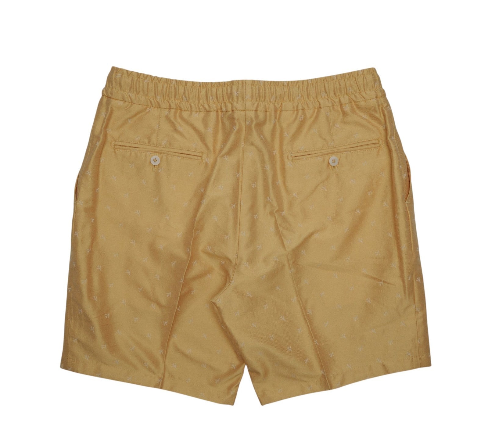 950$ ISAIA "Logo" Gold Drawstring Short Pant Cotton Relaxed Fit 36 US / 52 EU