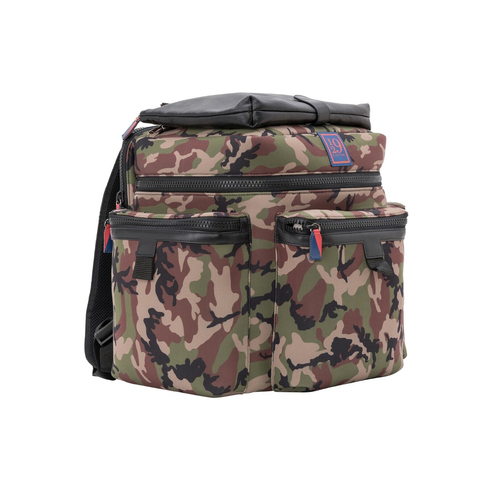 $599 Testoni I29 Bologna Sport Backpack Detachable Pochette Calf + Army Fabric