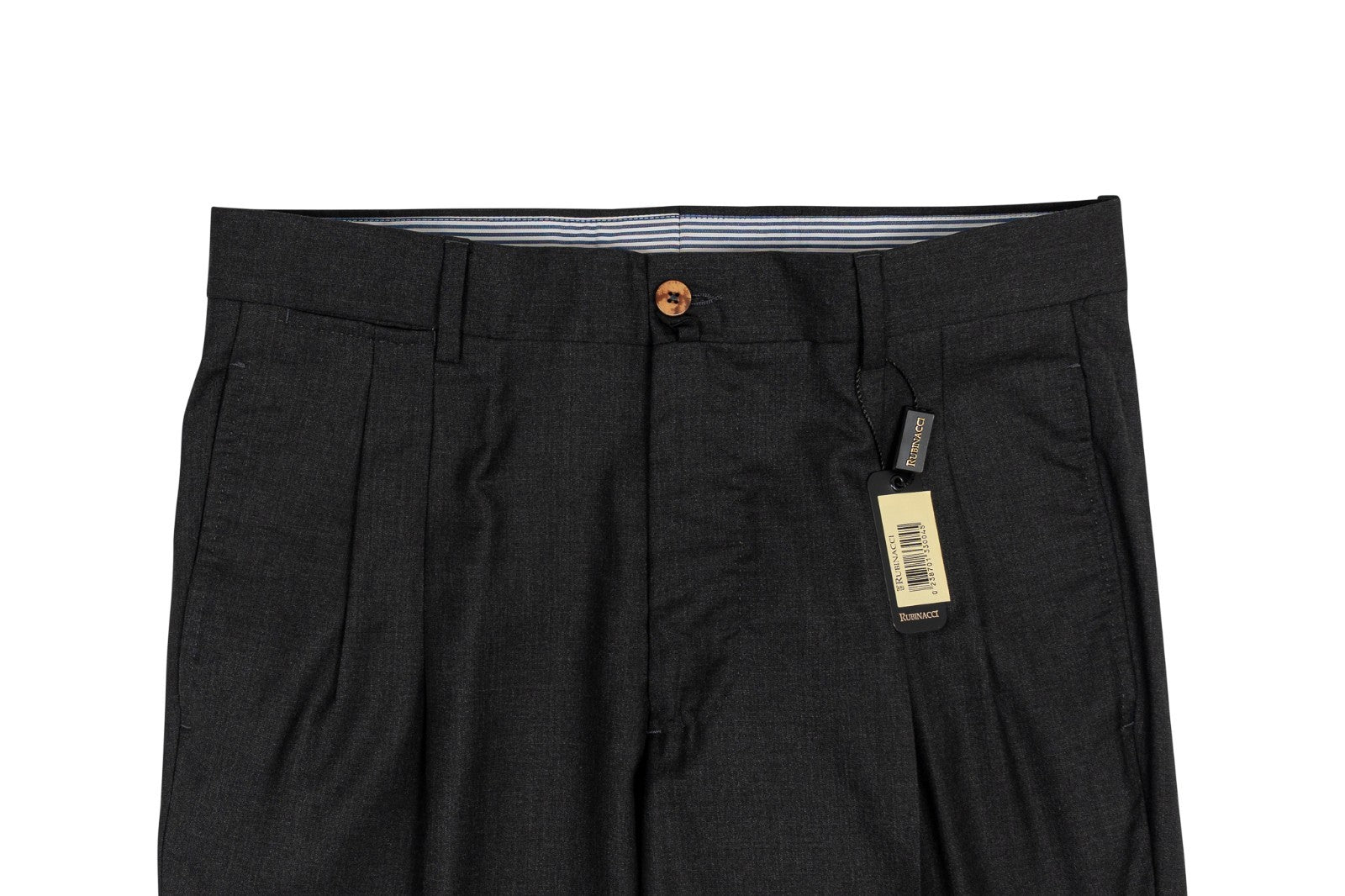 670$ RUBINACCI NAPOLI Dark Gray Trouser Pant Fine Wool & Silk 30 US / 46 EU