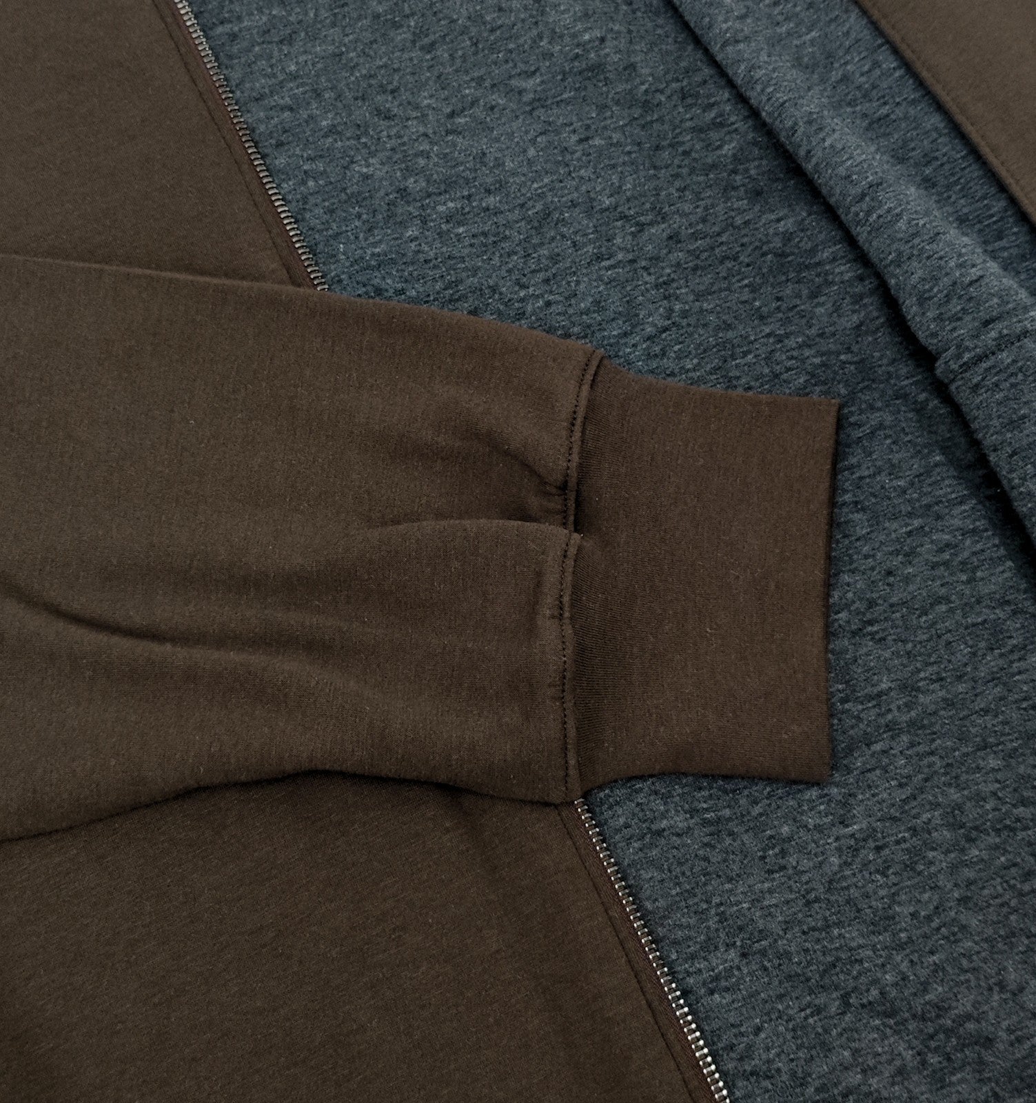 $2750 ISAIA NAPOLI "Logo" Brown Full Zip Tracksuit Jogging Jersey Cotton Size XL