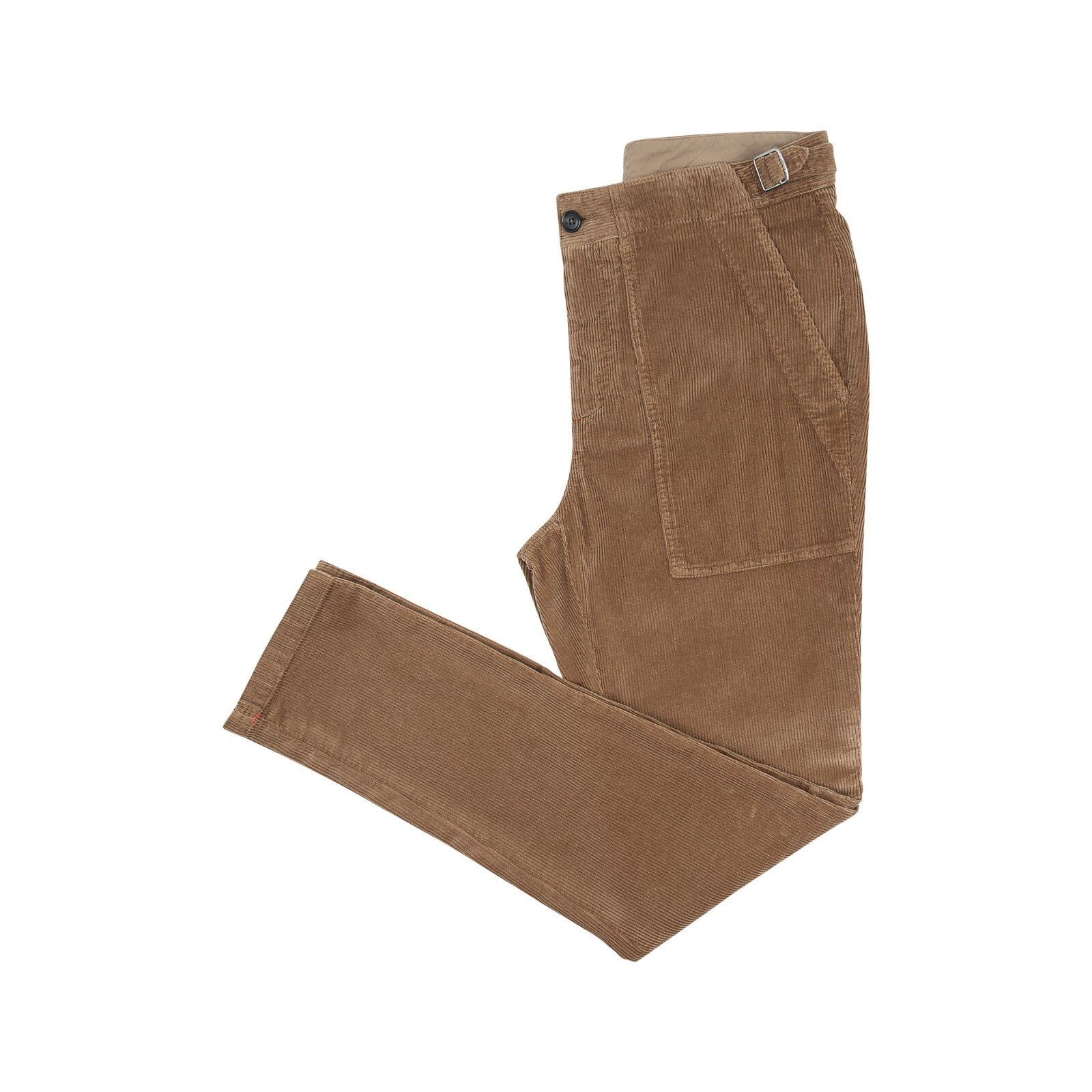 690$ ISAIA NAPOLI Brown Chino Trousers Adjustable Pant Corduroy Cotton