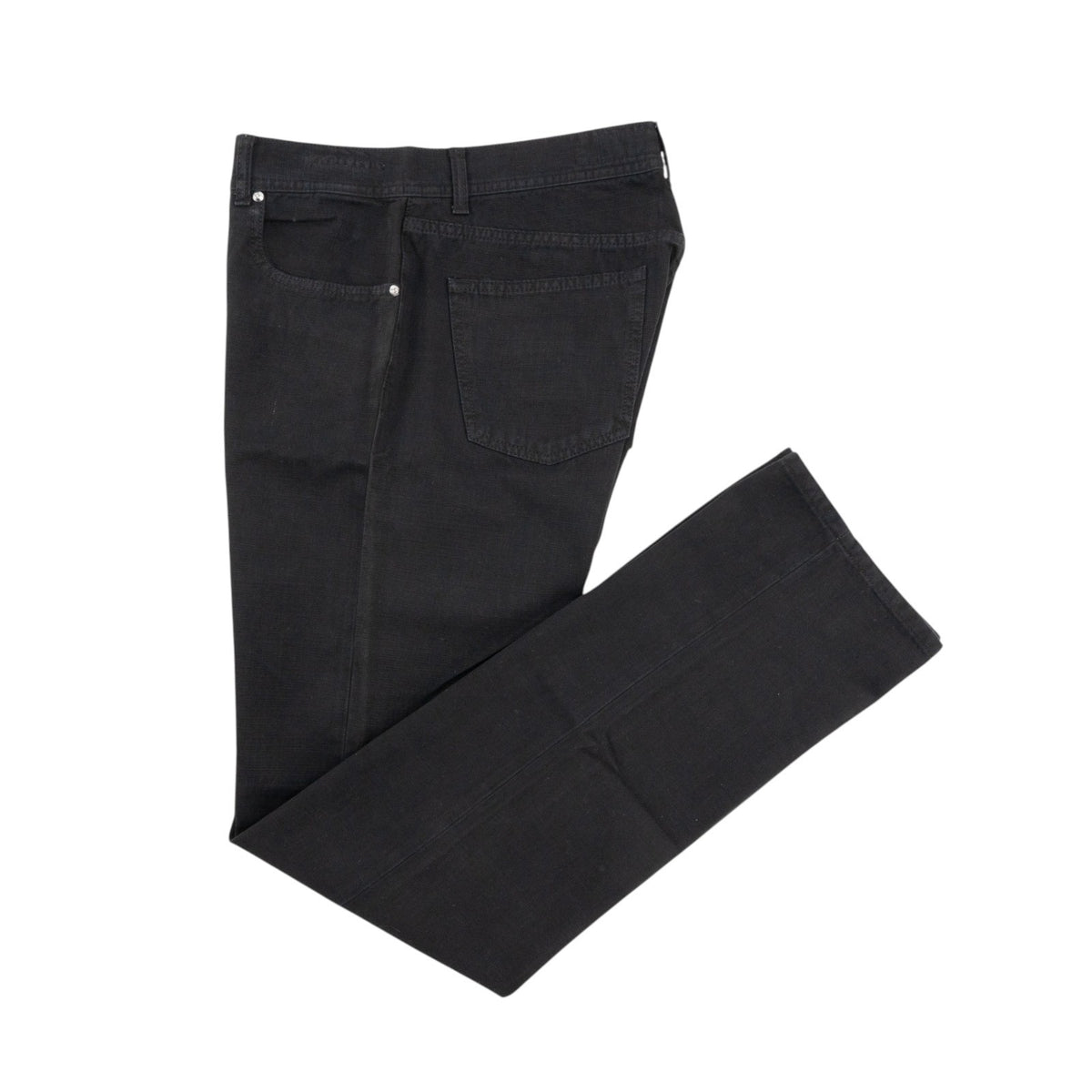 415$ LUIGI BORRELLI NAPOLI Black Denim Jeans Pant Cotton Made in Italy