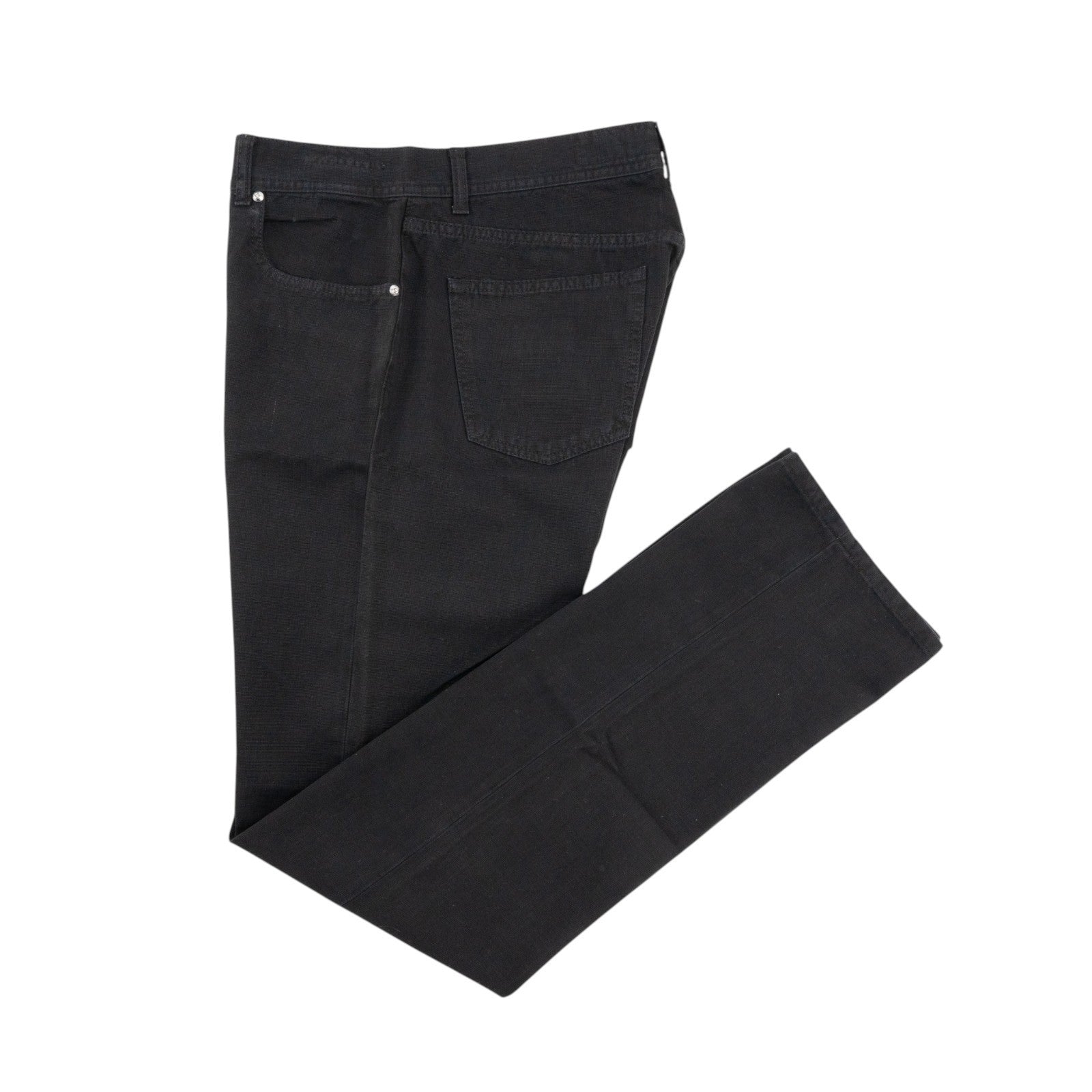 415$ LUIGI BORRELLI NAPOLI Black Denim Jeans Pant Cotton Made in Italy