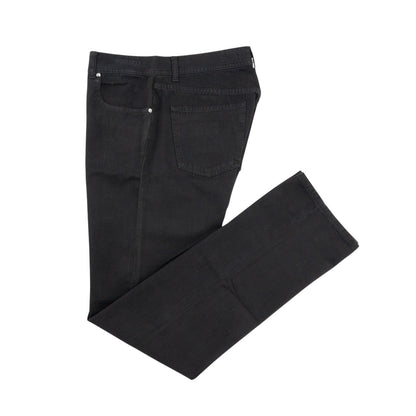 415$ LUIGI BORRELLI NAPOLI Black Denim Jeans Pant Cotton Made in Italy