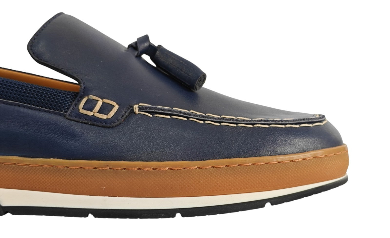 850$ TESTONI "Livorno" SlipOn Casual Loafer Blue Calf 8 UK / 9  US / 42 IT