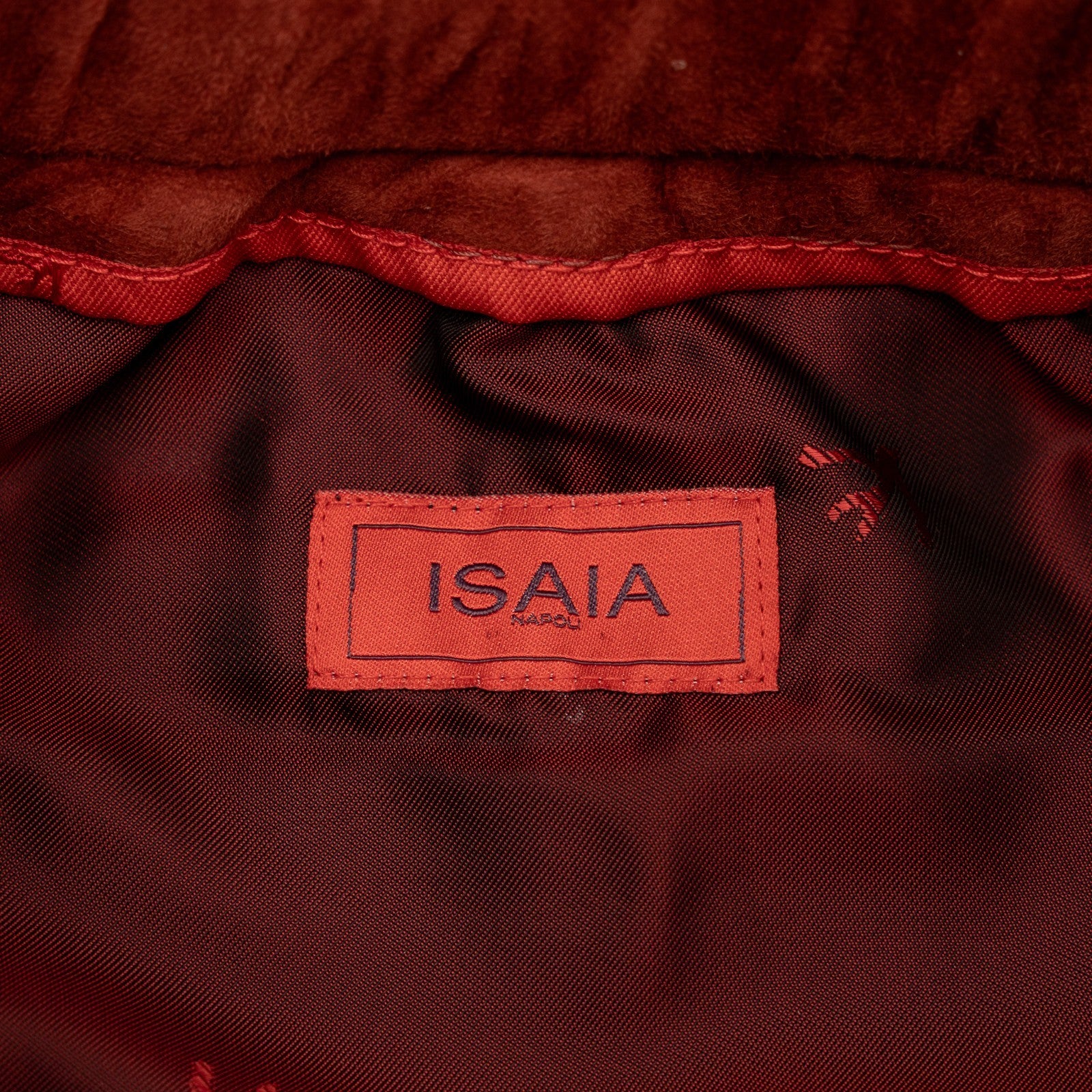 2950$ ISAIA Terracotta Drawstring Short Pant Perforated Lambskin 32 US / 48 EU