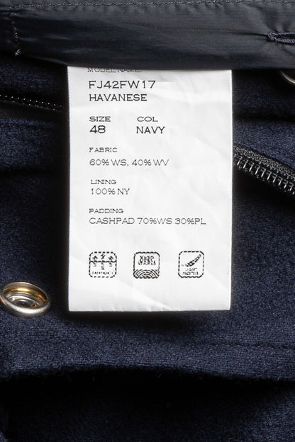 $980 MI.DA TOKYO-FIRENZE Trench Coat Cashmere Blu Filled in Cashmere 38 US 48 EU