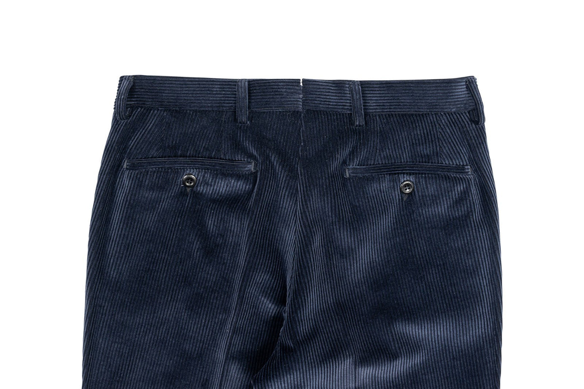 625$ RUBINACCI NAPOLI "Luca" Blue Cotton Corduroy Trouser Pant 30 US / 46 EU