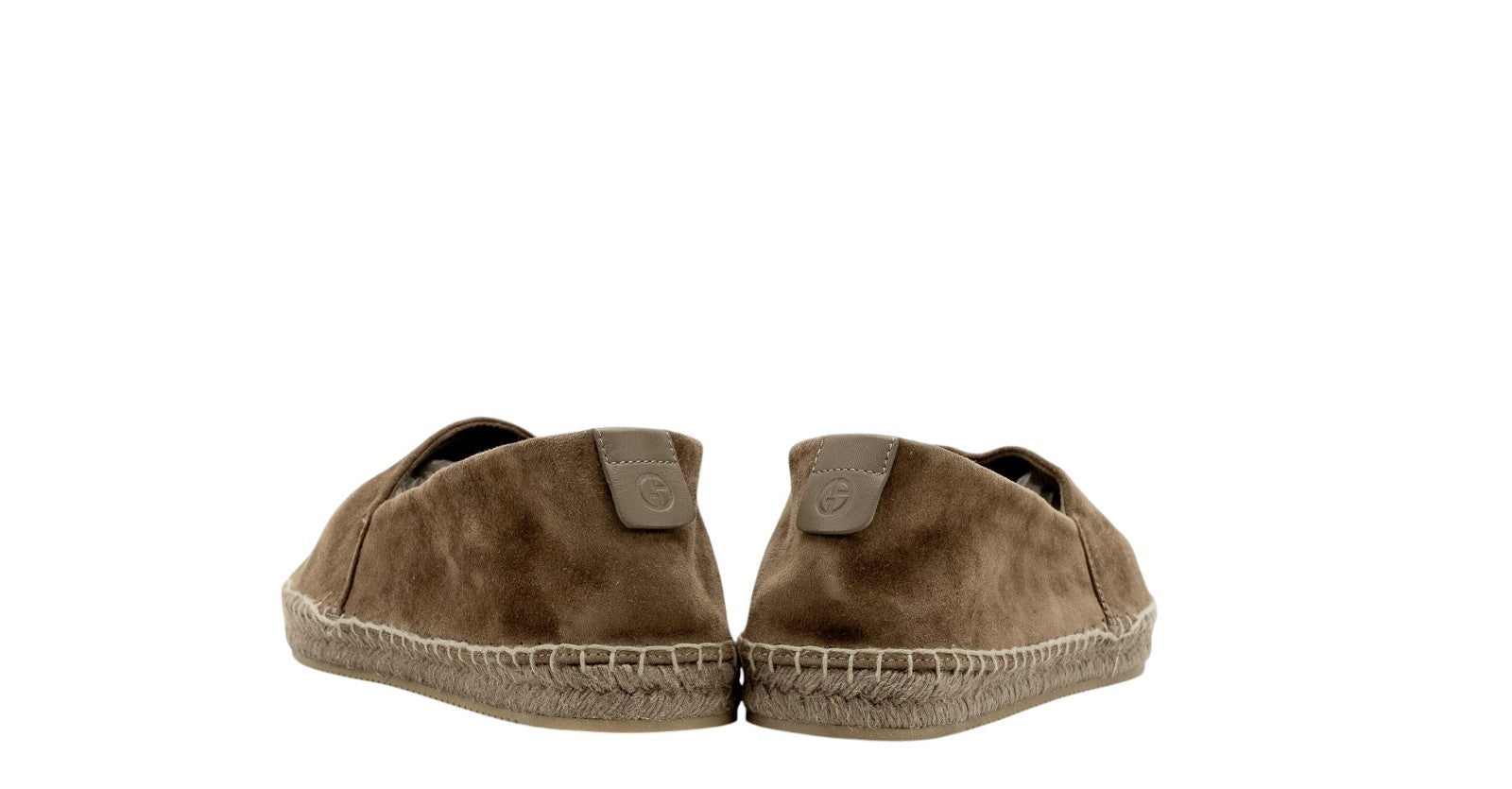 600$ GIORGIO ARMANI Espadrillas Shoes Gray Leather "LOGO" 9 UK / 10 US / 43 IT