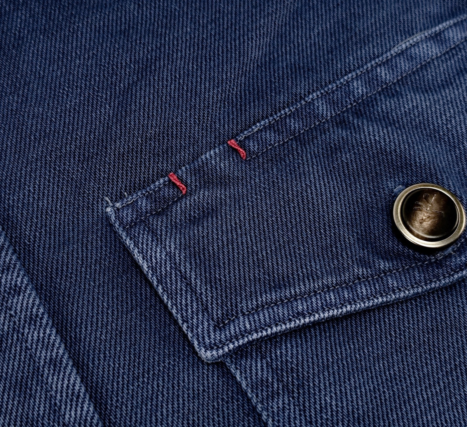 $1450 ISAIA NAPOLI Blue Hand-Sewn Overshirt Jacket Denim Cotton  Size 2XL