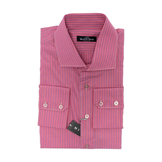 690$ LUXURY GERLIN Shirt Dark Pink "CAPRI TELA" Cotton 16 - 41 7S BIJAN