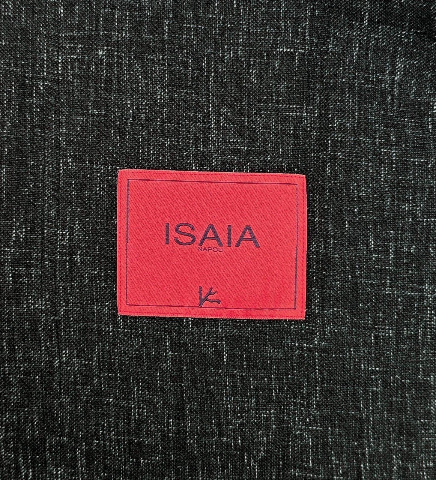 $1350 ISAIA NAPOLI Dark Gray Hand-Sewn Overshirt Jacket Linen - Wool Size S