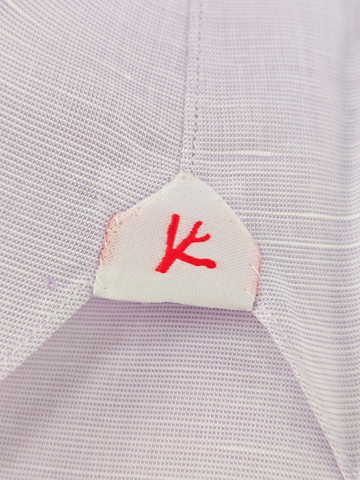 765$ ISAIA NAPOLI "Mix" Lilac Dress Shirt Hand-Sewn Cotton Linen 17.5 - 44