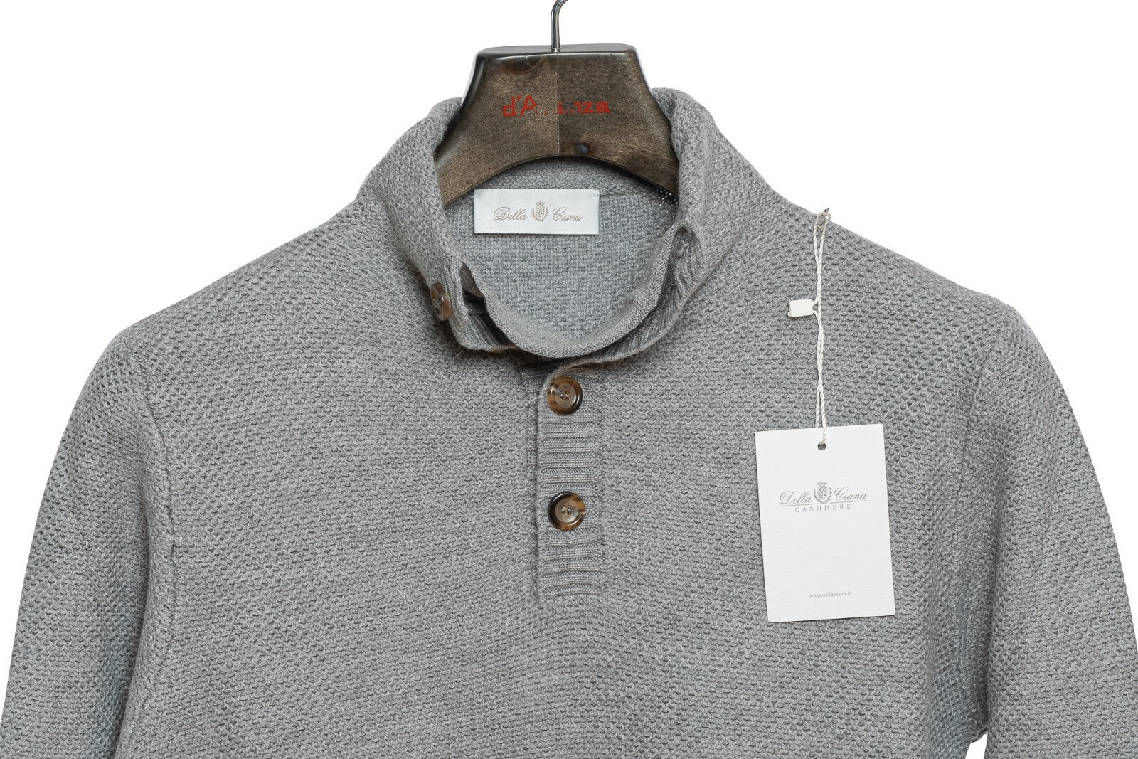 490$ DELLA CIANA CASHMERE Sweater Turtleneck Merinos Wool Gray 40 US / 50 EU