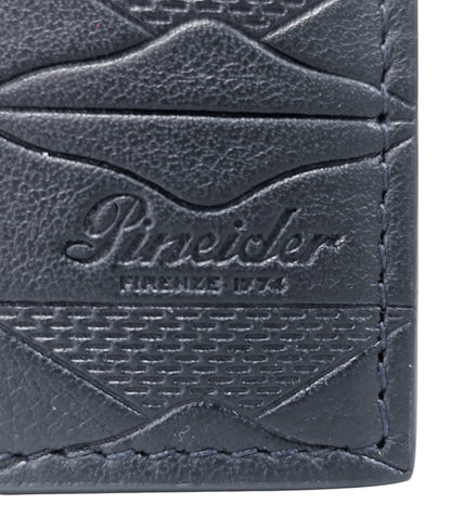 350$ PINEIDER FIRENZE 1774 Embossed Leather Bifold Wallet Blue Navy