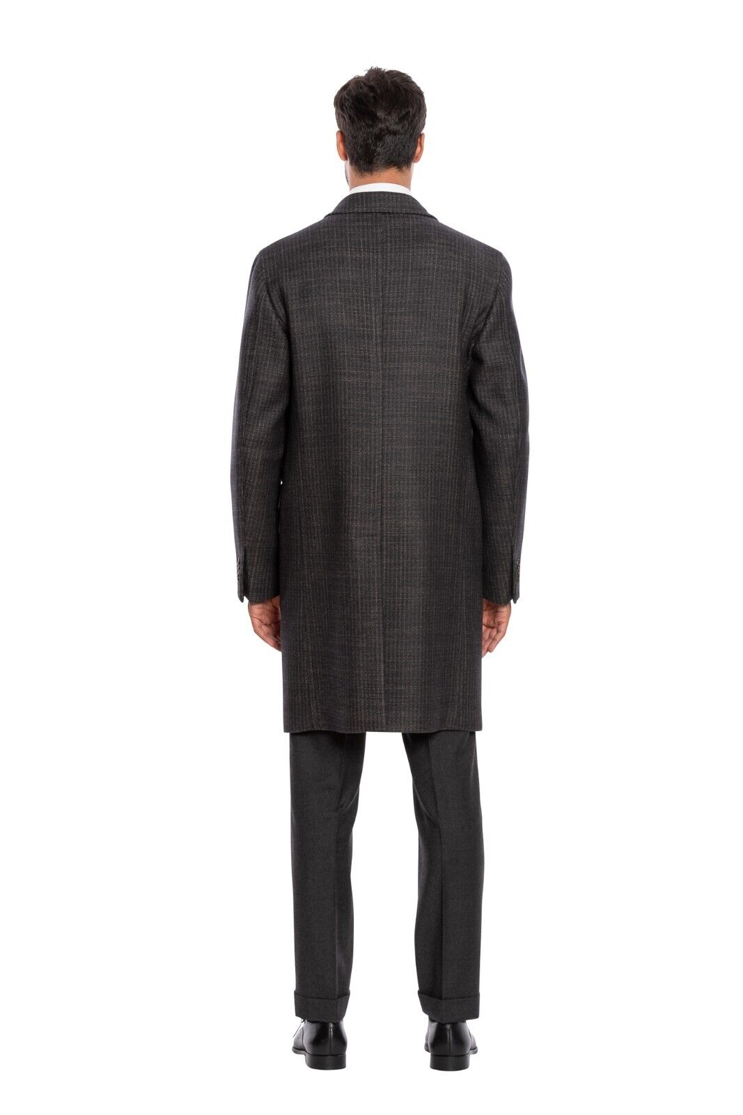 $1950 BOGLIOLI MILANO Grey Long Coat K.Jacket TWEED Wool 