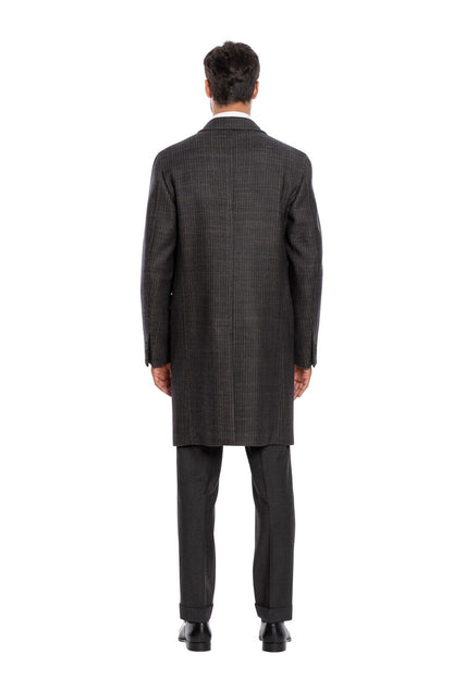 $1950 BOGLIOLI MILANO Grey Long Coat K.Jacket TWEED Wool 
