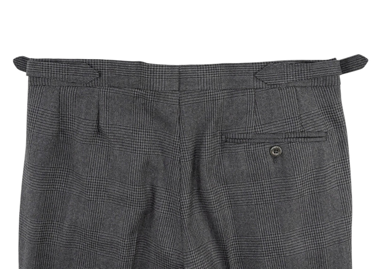 $3475 RUBINACCI NAPOLI Double Breasted Suit Gray Wool Glen Plaid  40 US / 50 EU