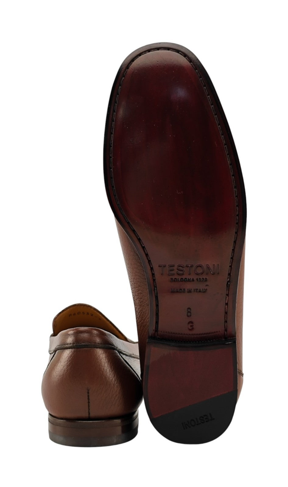 1300$ TESTONI "Bracciano" Loafer Shoes Deerskin Chestnut 8 UK / 9 US / 42 IT