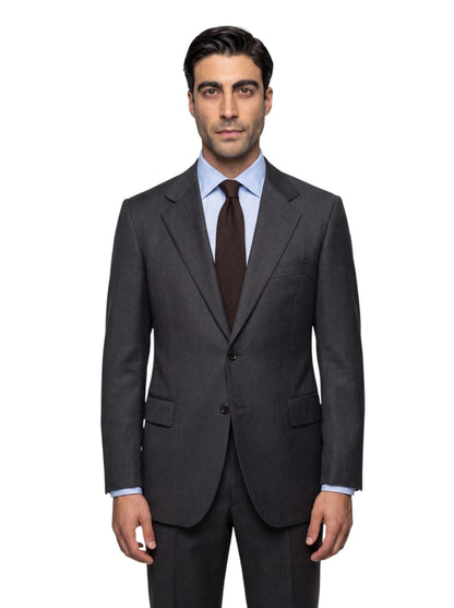$2400 RAFFAELE CARUSO Dark Gray Suit Superfine Wool 110's 44 US 54 EU