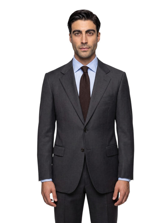 $2400 RAFFAELE CARUSO Dark Gray Suit Superfine Wool 110's 44 US 54 EU