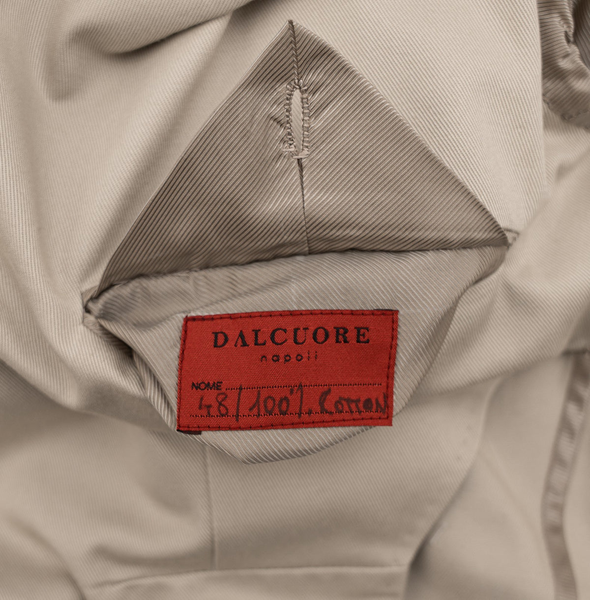 Sartoria DALCUORE NAPOLI Total Hand-Sewn Jacket Sport Coat Cotton 38 US / 48 EU