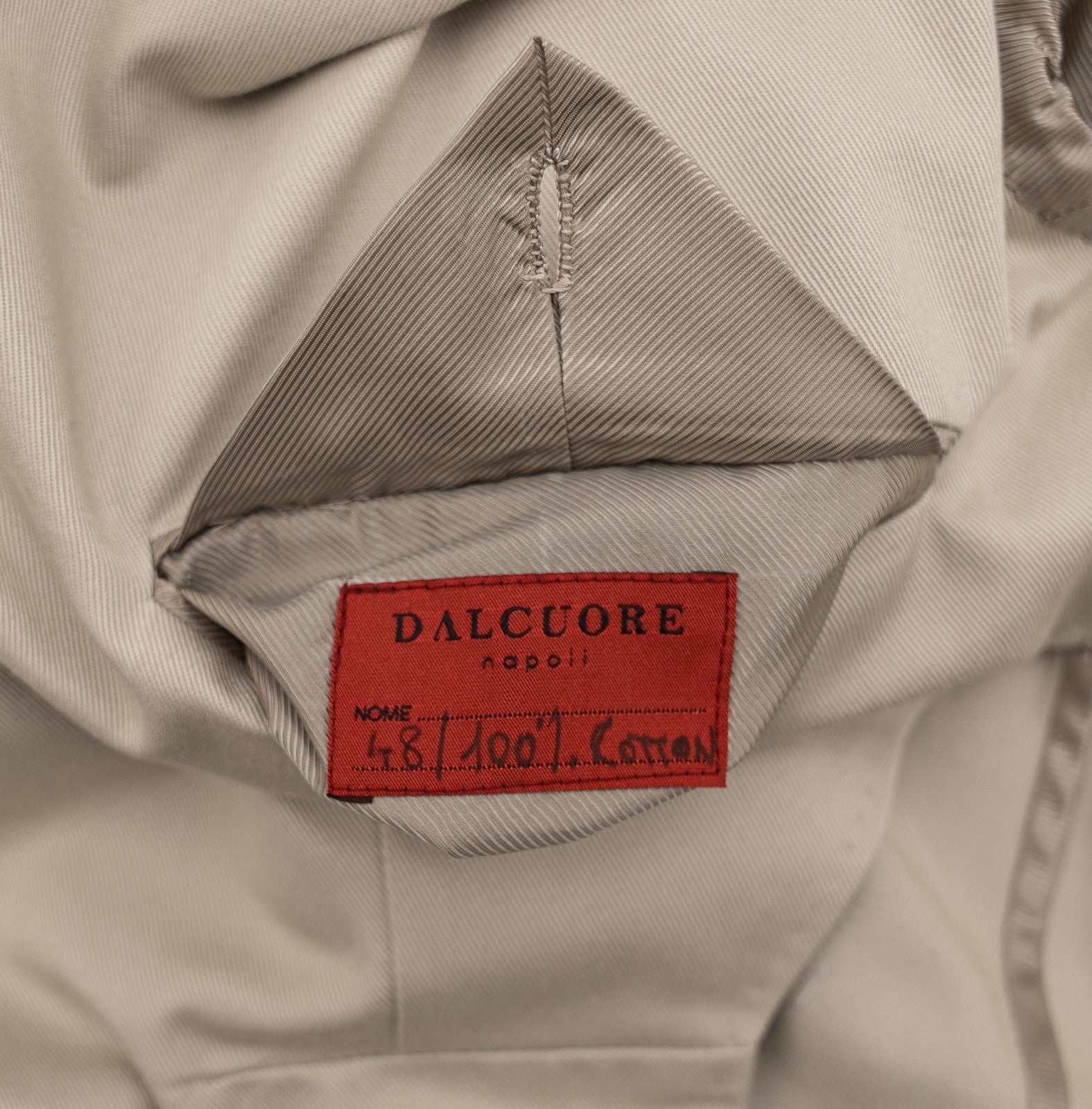 Sartoria DALCUORE NAPOLI Total Hand-Sewn Jacket Sport Coat Cotton 38 US / 48 EU