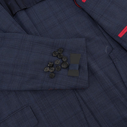 $6700 ISAIA "Sanita" Blue Suit Wool Glen Plaid Comfort Project 42 US / 52 EU 7R