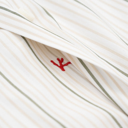 690$ ISAIA NAPOLI White / Beige Hand-Sewn Striped Casual Shirt Cotton 17.5 - 44