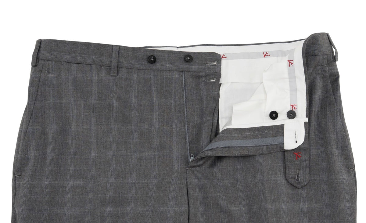 $6700 ISAIA NAPOLI "Capri" Gray Suit Fine Wool Plaids 48 US / 58 EU 8R