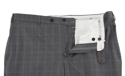 $6700 ISAIA NAPOLI "Capri" Gray Suit Fine Wool Plaids 48 US / 58 EU 8R